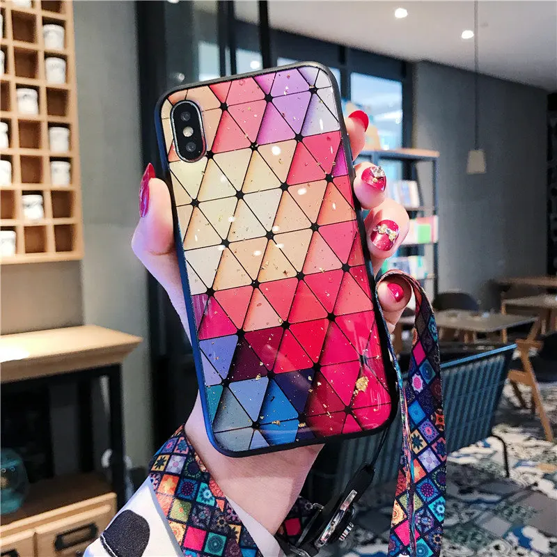Роскошный эпоксидный глянцевый чехол для телефона iPhone 12 11 Pro X XR XS MAX 6 7 8 Plus SE2020 Samsung
