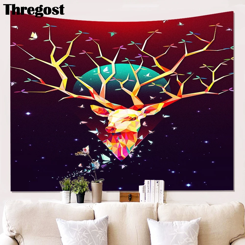 Настенный Гобелен большого размера с мультяшным хиппи индийские украшения для