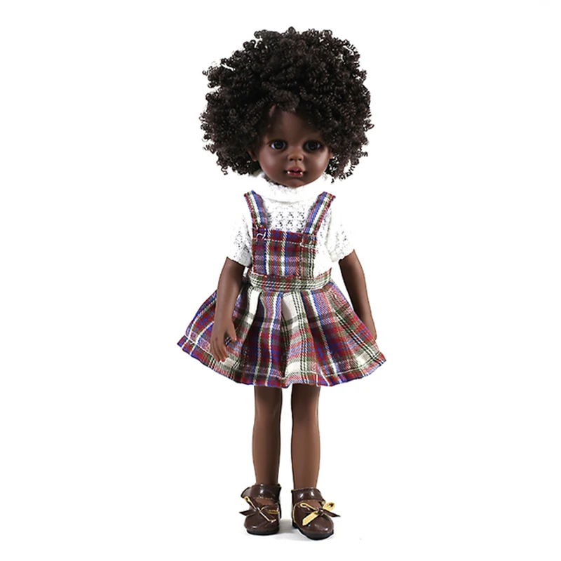 

35cm Baby Black Dolls African American Reborn Dolls Full Silicone Vinyl Gift Bjd African Doll Girls Dress Up Children Toys Gifts