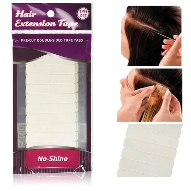 

120pcs/lot White No Shine Hair Extensions Tape Adhesive Waterproof Double Sided Tape For /Lace Wig/Toupee