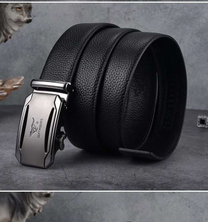 

belts men's leather automatic buckle layer pure cowhide middle-aged belts business young men's belts
