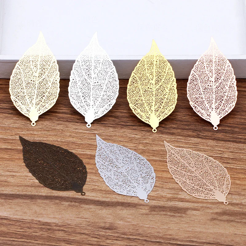 5 шт./лот розовое золото серебро цвет 78*38 мм медный лист колпачки из бисера