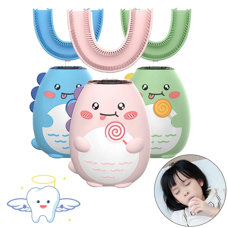 

Детская автоматическая зубная щетка, детская зубная щетка для ухода за полостью рта, чистящая щетка, Мягкие Силиконовые Зубные кольца, детс...