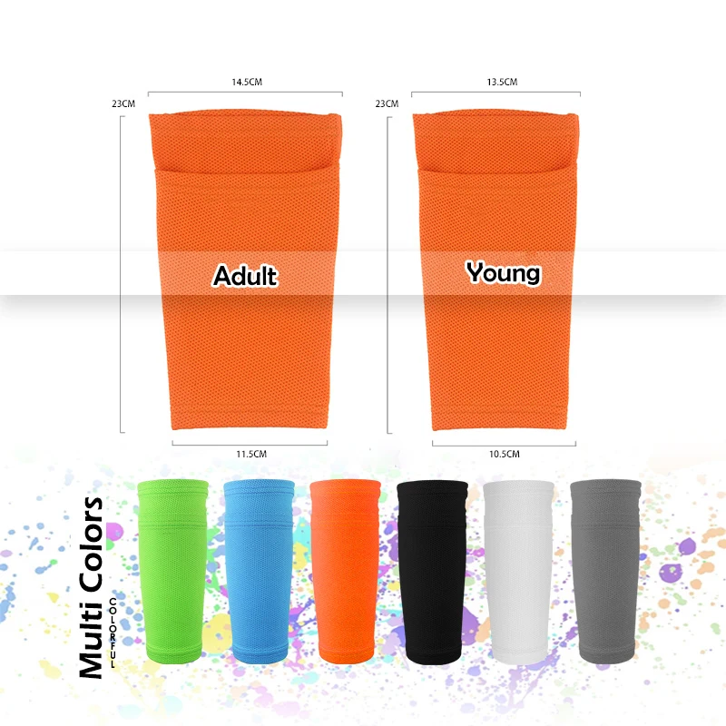Koop 1 Paar Voetbal Beschermende Sokken Met Pocket Of Shin Shield Voetbal Scheenbeschermer Pads Been Mouwen Ondersteuning Volwassen Kalf Ondersteuning Sokken
