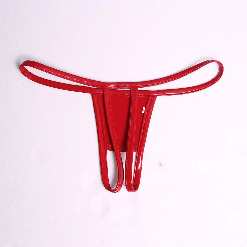 Women Lady Sexy Shorts Hollow Out Briefs Open Crotch Faux Leather Glossy Stylish