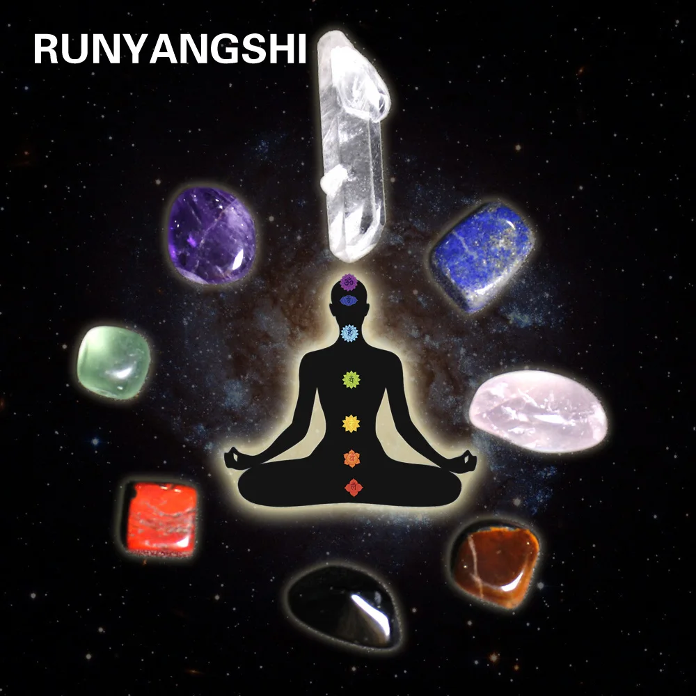 Runyangshi 50 г/пакет натуральный кристалл щебень семь чакры лечебный камень руда