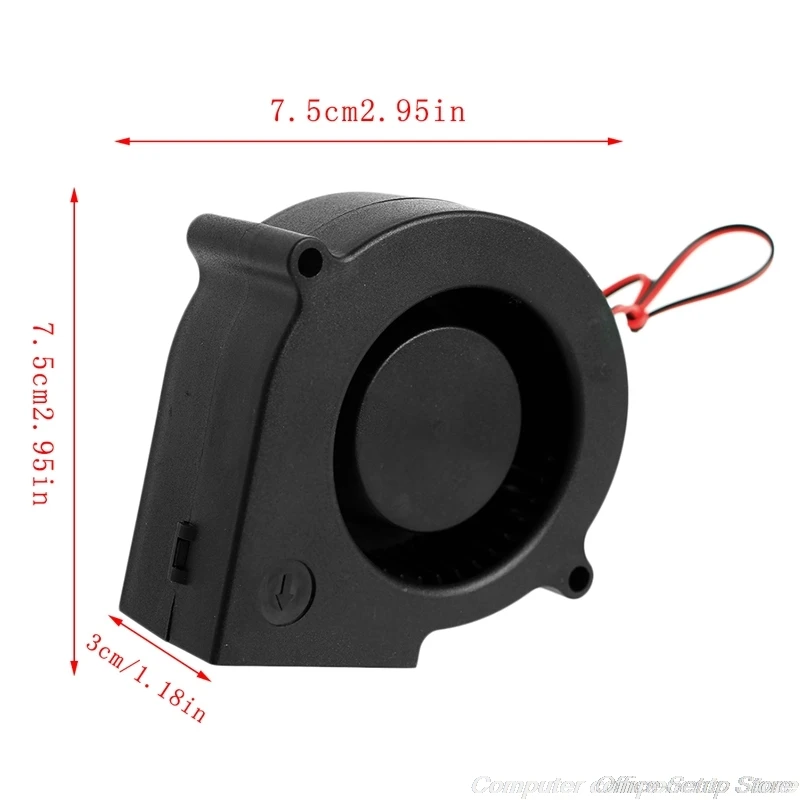 

75mmx30mm DC 12V 0.24A 2-Pin Computer PC Sleeve-Bearing Blower Cooling Fan 7530 F19 21 Dropshipping