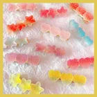 Заколки для волос для девочек, из смолы, блестящие, в форме звезды, сердца, 2 шт.