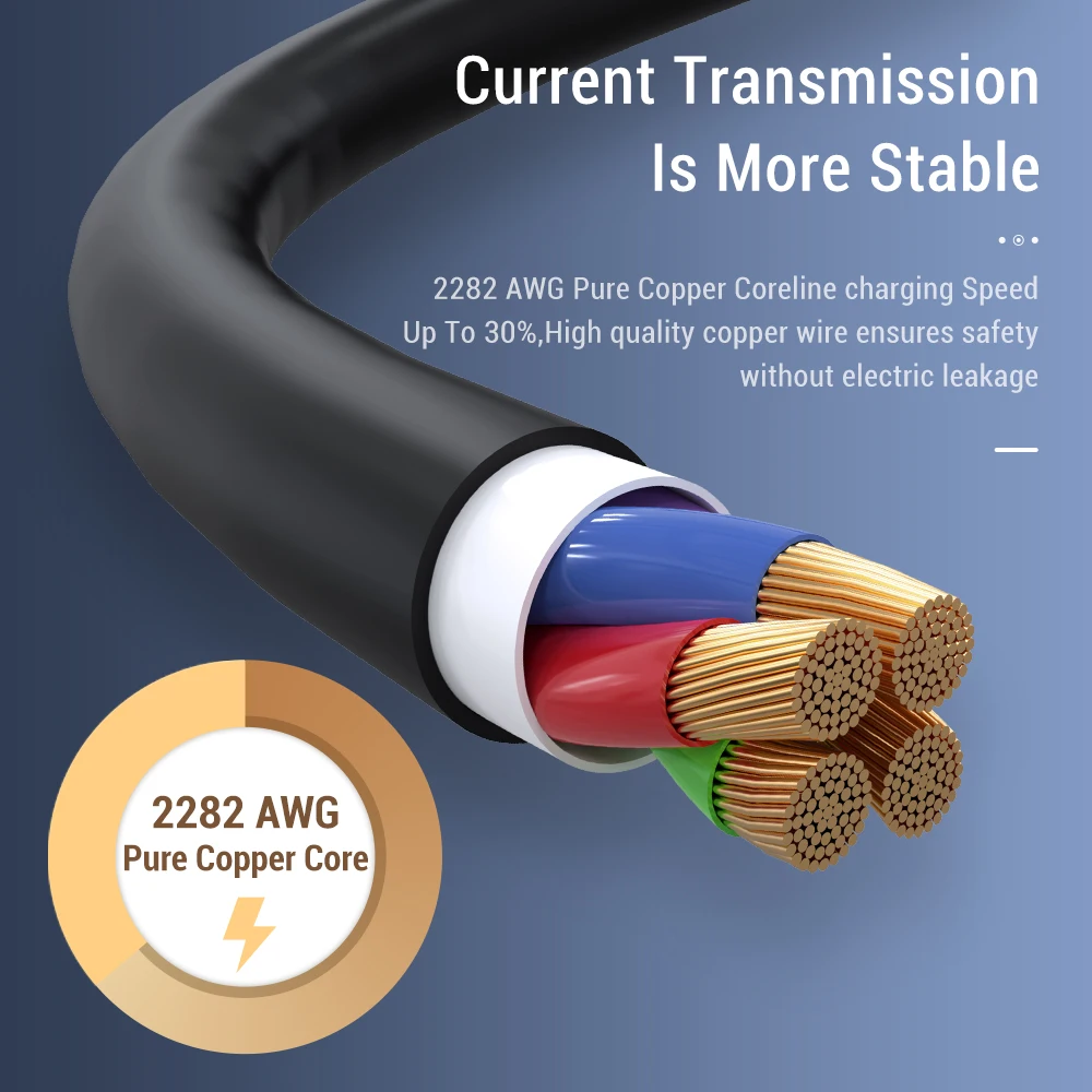 Кабель TOPK USB Type-C/Micro-USB/Lightning для телефонов iPhone Android мобильный телефон-USB-C м |