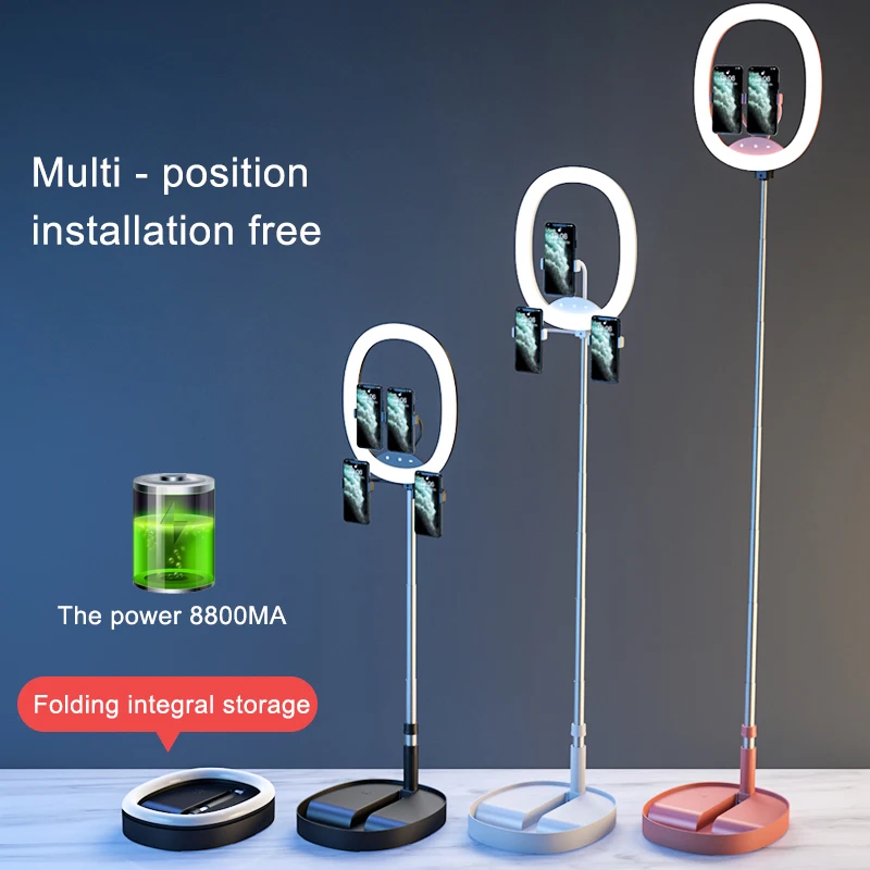 MAMEN складной светодиодный кольцевой светильник для селфи с регулируемой