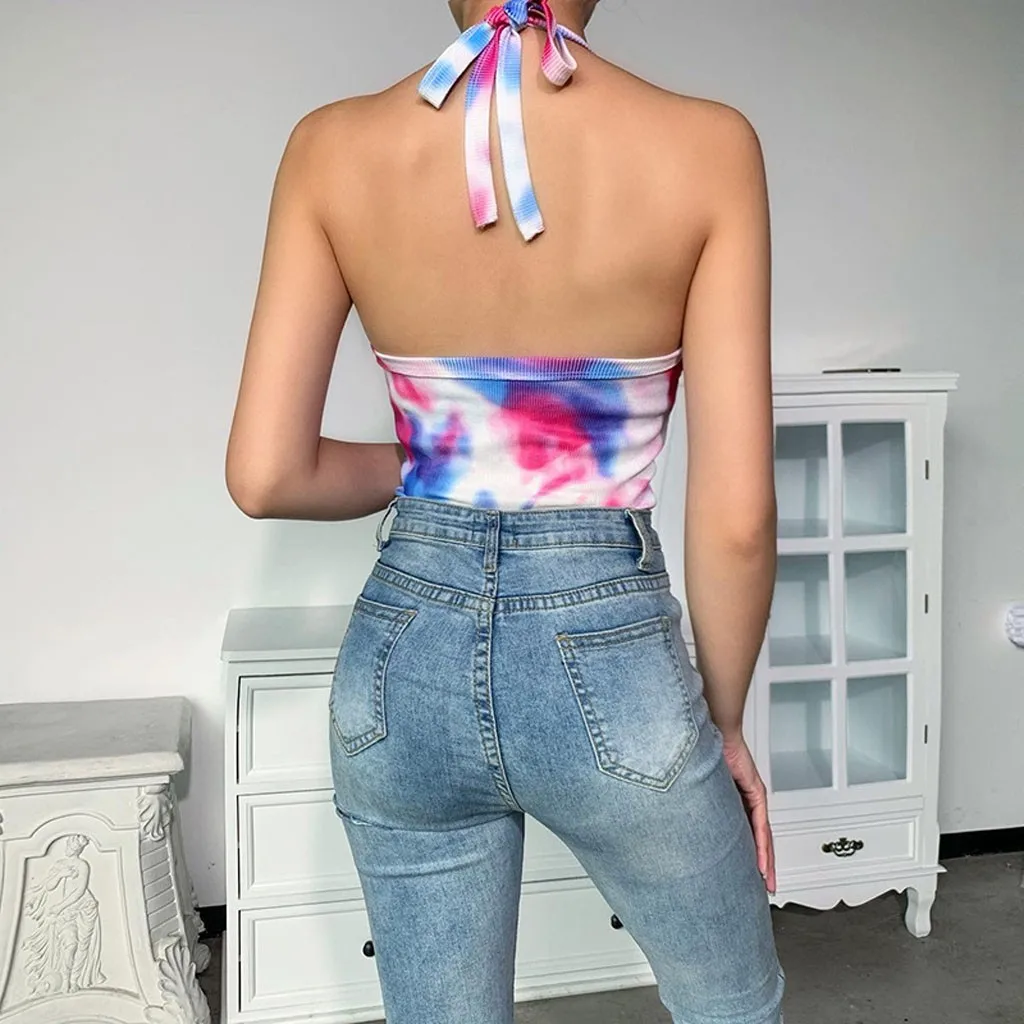 2020 Новый Для женщин укороченный Топ Лето Глубокий v образный Вырез сексуальная