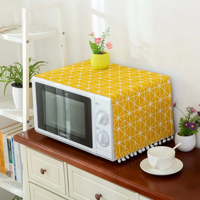 

30x90cm Geometric Refrigerator Cloth Refrigerator Dust Cover Pastoral Open Towel Washing Machine Cover Towel