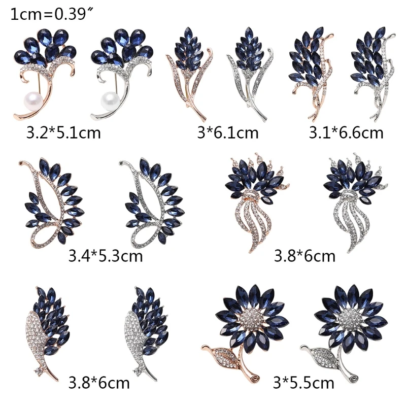 

Fashion Creative Multi-purpose Clothing Accessories Temperament Glass Retro Crystal Brooch Small Gifts