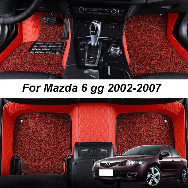 

Двухслойный Кожаный 3D интерьерный коврик для Mazda 6 GG GH 2002 2003 2004