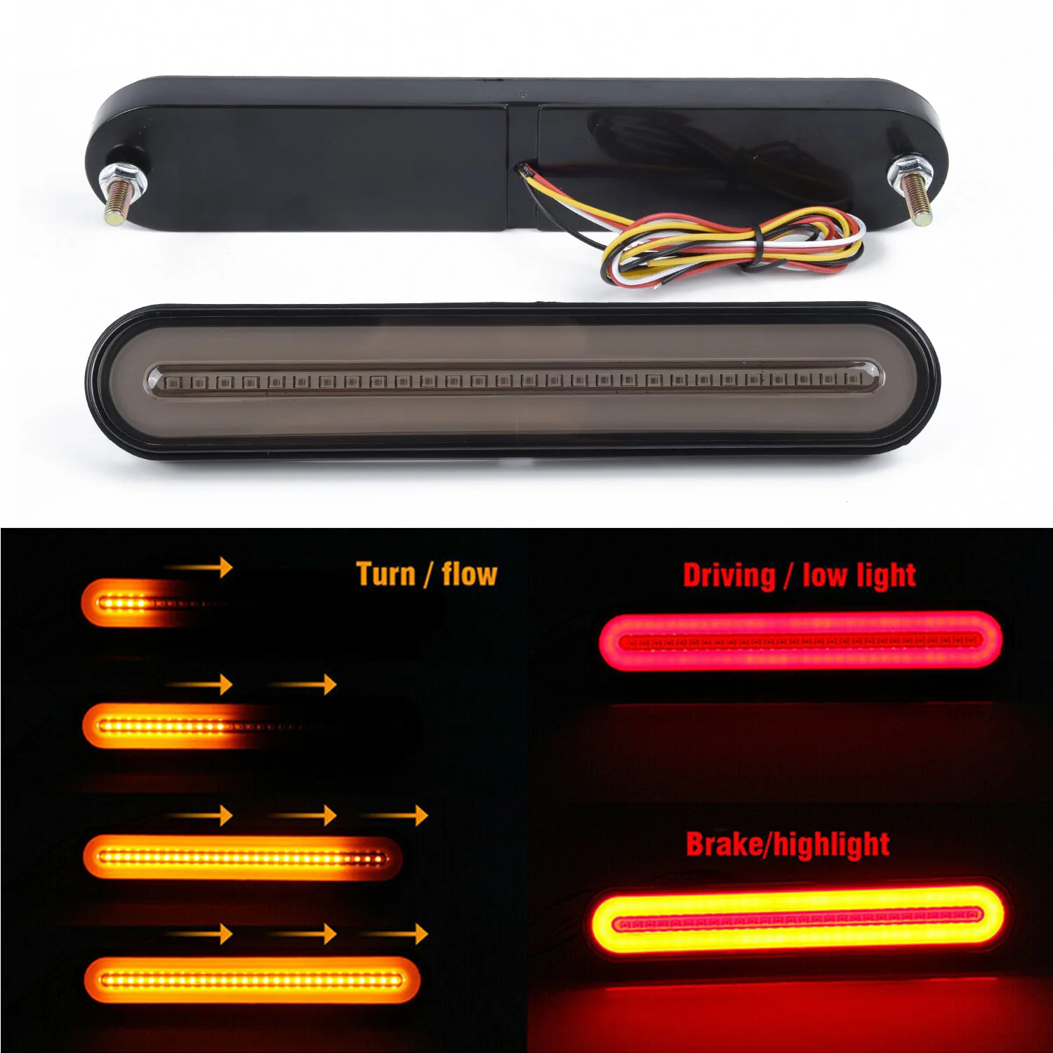 

Truck Turn Signal Light Stop Brake Tail Lamp Shell PC IP67 Waterproof 2pcs