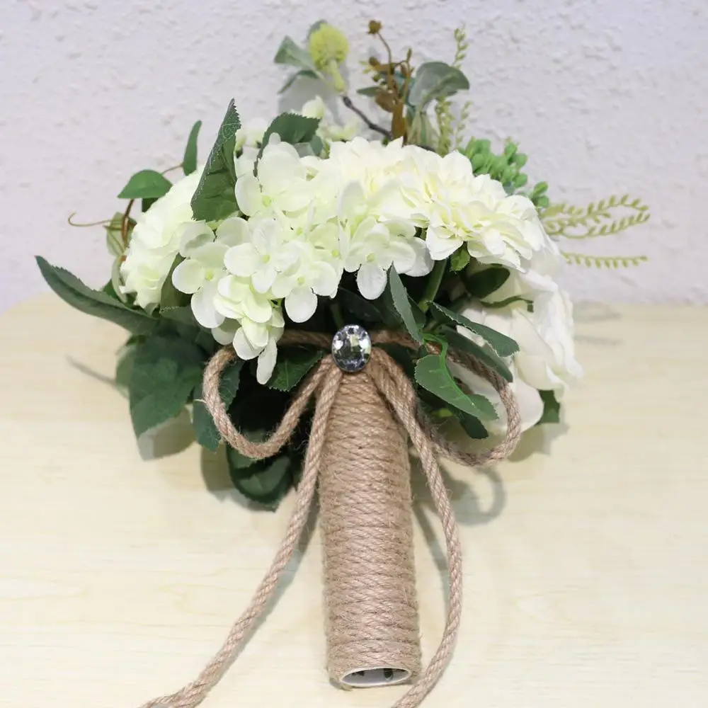 

Weztez Bridal Bouquets With Lace Wedding Bouquets Artificial Silk Rose Flowers Women Wedding Accessories SPH136