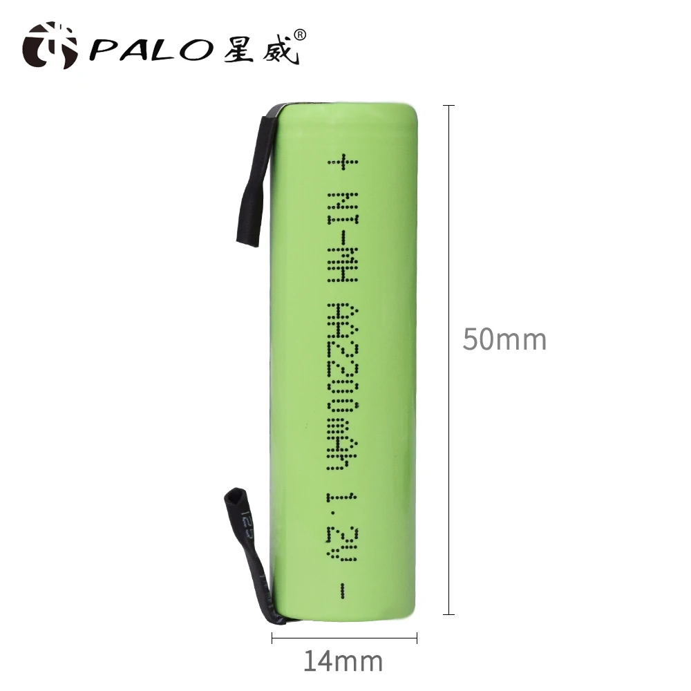 PALO 1,2 V AA Аккумуляторная батарея 2200mah 2A Ni-MH nimh сотовый пакет с вкладками шпильки для Philips Электробритва Braun зубные щетки