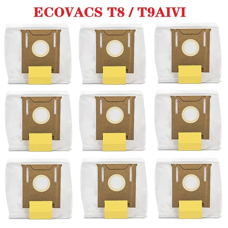 

9Pcs Dust Bag Large Capacity Replacement For ECOVACS DEEBOT OZMO T8 AIVI T9 AIVI T8MAX Robot Vacuum Cleaner Parts Accessories