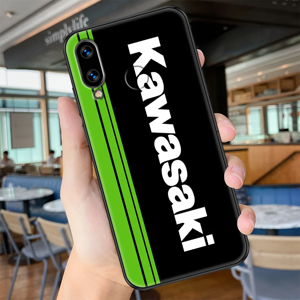 

Japanese Moto Kawasakis Phone case For Huawei Honor 6 7 8 9 10 10i 20 A C X Lite Pro Play black painting cover fashion back