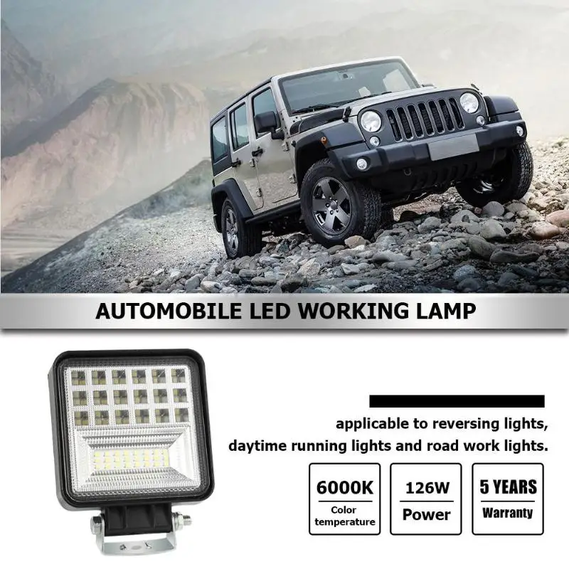 Автомобильный рабочий светильник 126 Вт Классический изящный 4 дюймовый