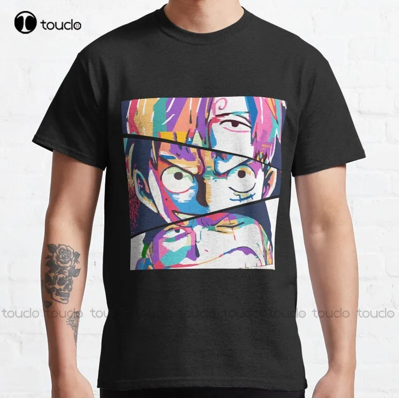 

New Sanji Luffy Zoro Classic T-Shirt Cotton Tee Shirt S-5Xl Unisex school shirts