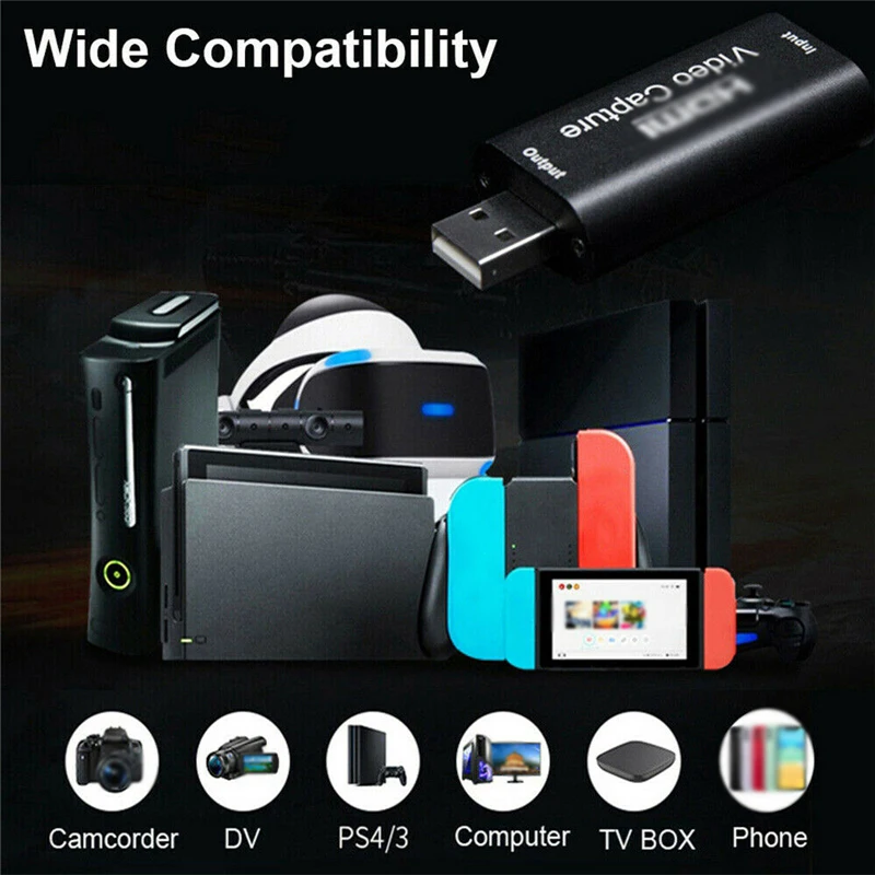 4K Video Capture Card USB To HDMI-compatible Grabber Record Box for PS4 Game DVD Camcorder Camera Recording Live Streaming | Компьютеры и
