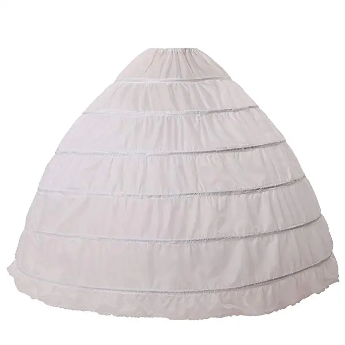 

Full A-line 6 Hoop Floor-Length Bridal Dress Gown Slip Petticoat