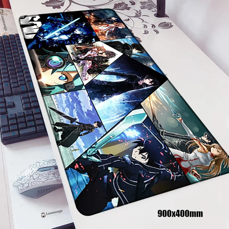 

Mause Pad Large Computer Mousepad 900x400 Sword Art Online Mouse Mat Gaming Accessory Pc Gamer Accessories Game Mats Deskmat Rug