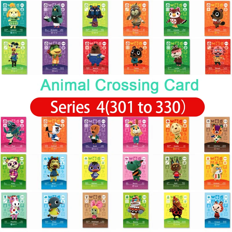 Amiibo карта для скрещивания животных серия 4 Nfc 301 330 работает Ns игр быстрая