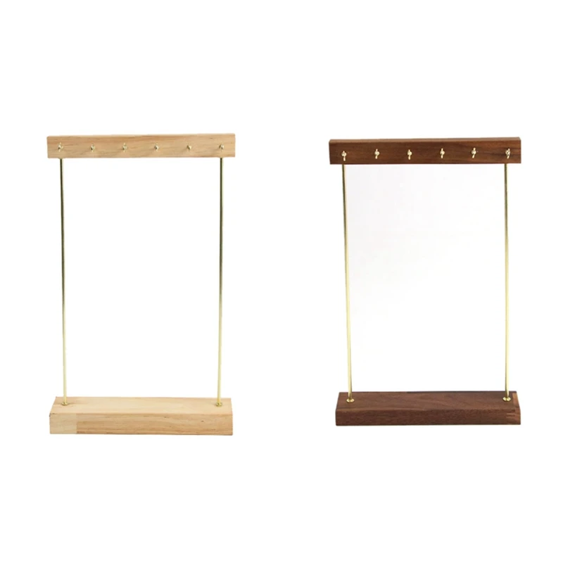 

Wooden Jewelry Organizer Holder Rack With Hooks,Shelf Hanging Earrings Necklaces Bracelets Storage Accessories