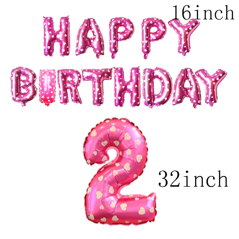 Chicinlife мальчик девочка 2 3 фольгированный шар с днем рождения воздушные шары 2 3 года День Рождения украшения Дети День Рождения Декор - Цвет: Pink HB 2
