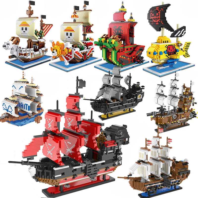 

Titanic Frigate Mini One Pieces Thousand Sunny Pirate Ship Dragon Boat Ship In A Bottle Model Building Blocks Kids Toys Gifts