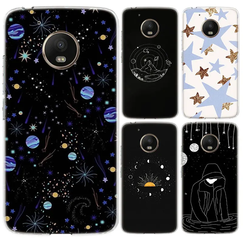 

Beautiful Stars Stellar Case For Motorola Moto G9 G8 G7 + Power G6 G5S G4 E5 E4 Plus Mobile TPU Transparent Silicone Cover Coque