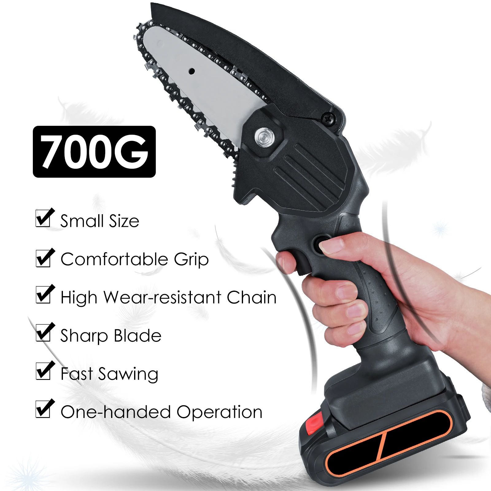 

Mini Chainsaw 4-Inch Cordless Electric Chainsaw Portable Handheld Portable Electric Pruning Saw For Tree Branch Wood Cutter