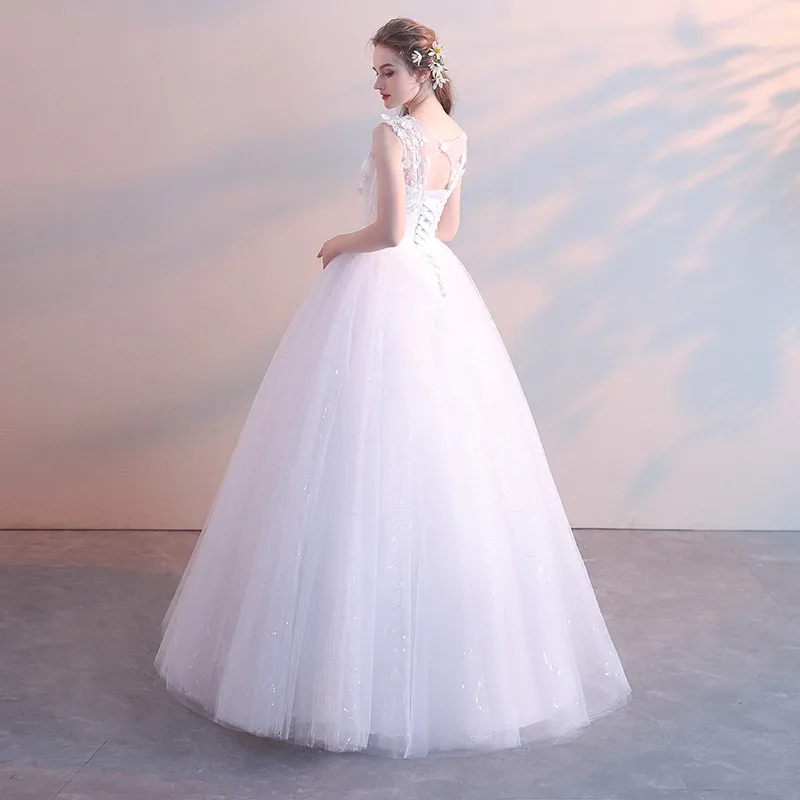 Женское свадебное платье It's yiiya белое классическое невесты с высокой талией на