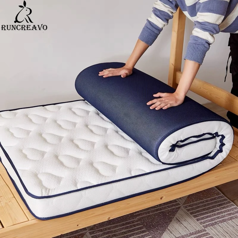 

5d Thai Latex Filling Mattress Floor Mat Foldable Slow Rebound Tatami Cover Bedspreads 6/9cm Thickness King Twin Queen Size