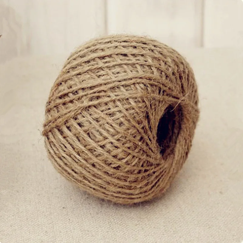 30M 5 м DIY Ремесло винтажный натуральный Hessian джутовый шпагат веревка Свадебная вечеринка Мешковина Лента Декор для дома катушка фестиваль Скрапбукинг - Цвет: 30M