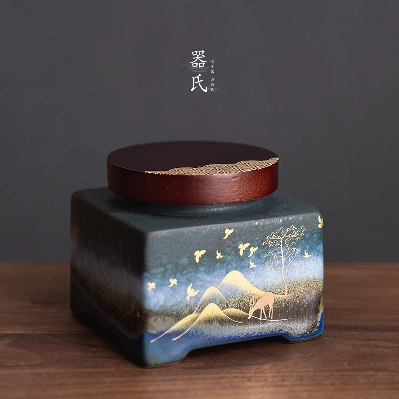 

Old Porcelain Ceramic Tea Caddy Canister Chinese Afternoon Tea Caddy Coffee Sugar Storage Jars Contenedor Kitchen Bar BL50CG