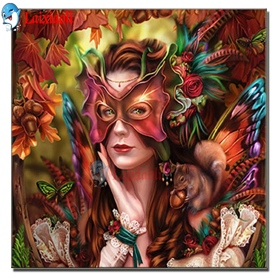 

Маска для алмазной вышивки Женская, мозаика из круглых страз, Набор для вышивки крестиком, сказочный декор в стиле стимпанк