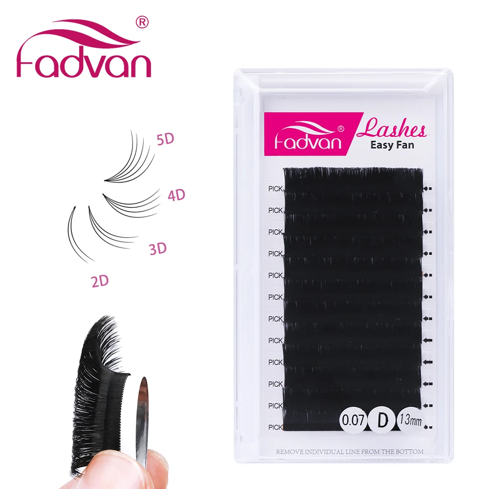 Накладные ресницы Fadvan легкие накладные для наращивания 0 05/0 07|volume eyelash extensions|individual