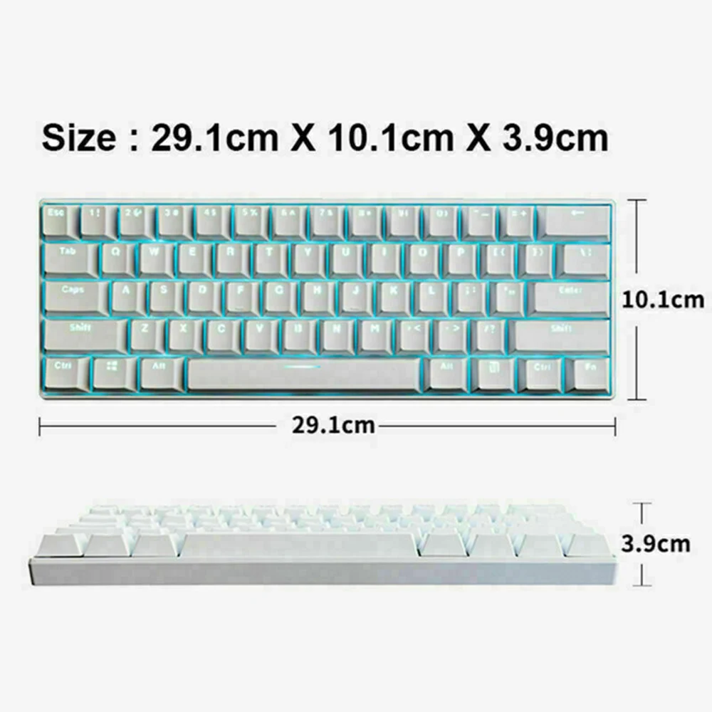 

SAMTIAN Wireless Mechanical Keyboards USB Bluetooth Gaming Keyboard 61 Keys LED Backlight Keyboard for PC Computer Laptop Gamer