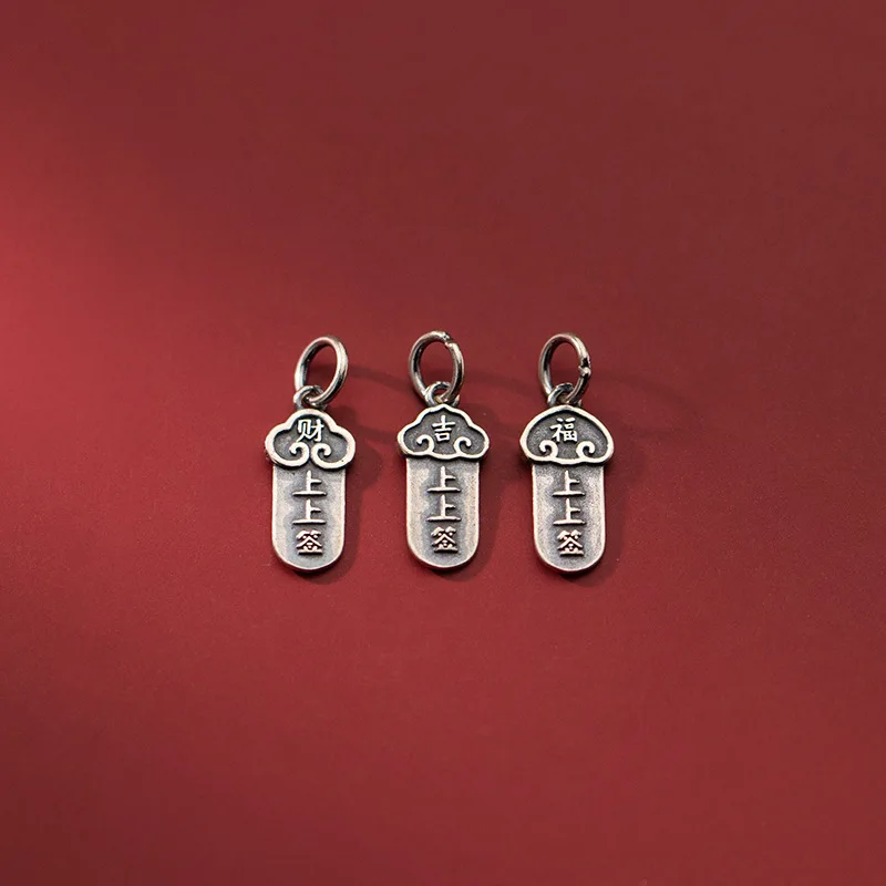MEETSOFT Vintage 925 Sterling Silver Matte Letter Charms Special of DIY Handmade Fine Jewelry Necklace chic Accessory | Украшения и