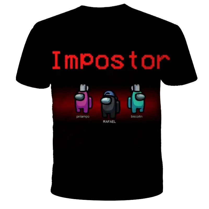

Among Us T Shirt Impostor Kids 3D Print Game Tshirt Men Boy Child Girl Women Summer Clothing
