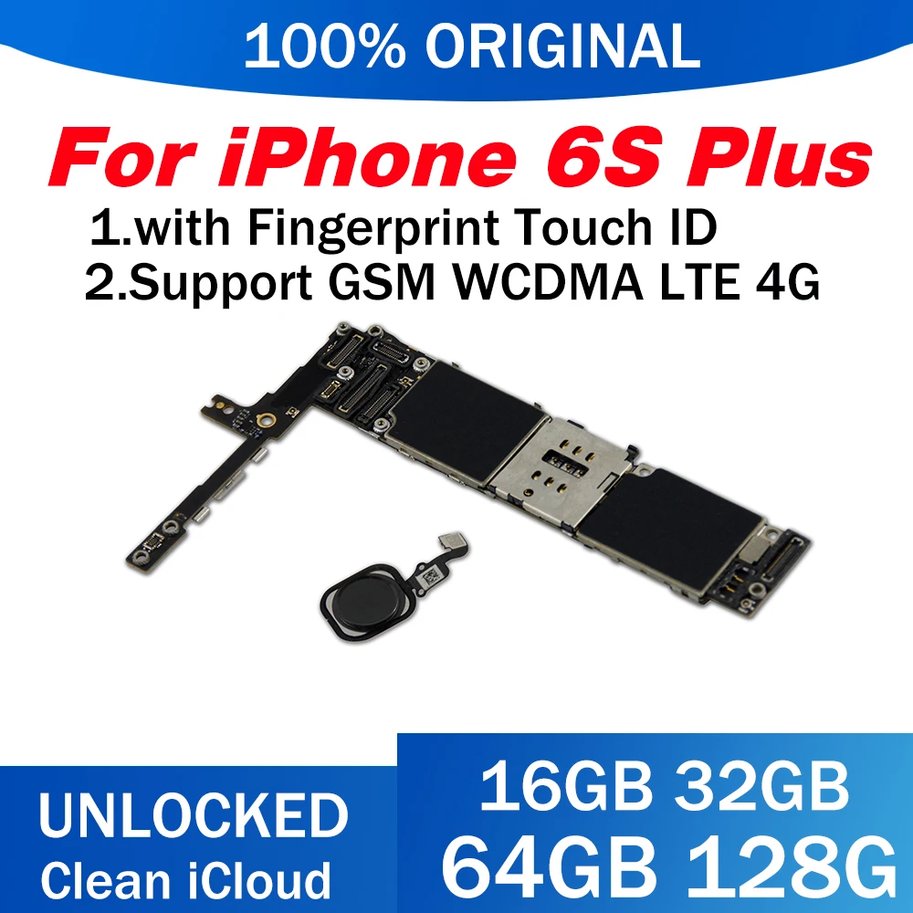 Материнская плата Clean iCloud для iPhone 6S Plus 5 дюйма разблокированная полная