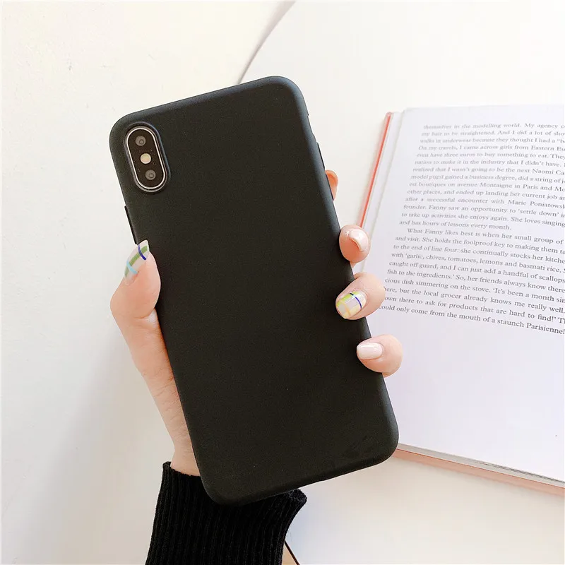 Роскошные мягкие матовые цветные чехлы для iPhone 11 7plus 8 6 6s X XS max XR 5 фотоэлементов