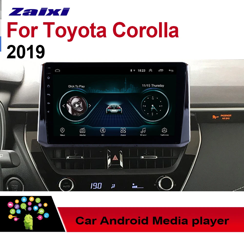 Автомобильный мультимедийный плеер ZaiXi Android GPS аудио радио стерео для Toyota Corolla 2019