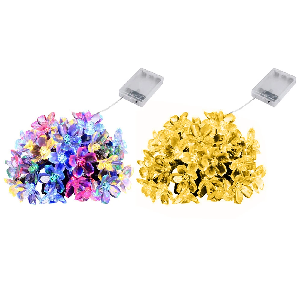 Сказочная светодиодная гирлянда с цветами вишни питание от батарейки