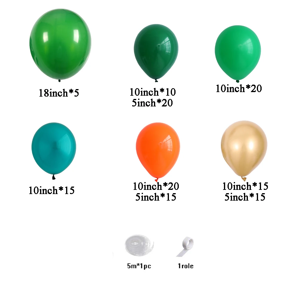 Kit de arco de guirnalda de globos de dinosaurio para ni&ntilde;os, globos verdes de papel de aluminio 4D, jungla, Safari, decoraci&oacute;n para fiesta de cumplea&ntilde;os, 137 Uds.-1