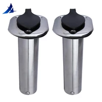 2 pieces stainless steel flush mount fishing rod holder 90 degree rod pod for marine boat