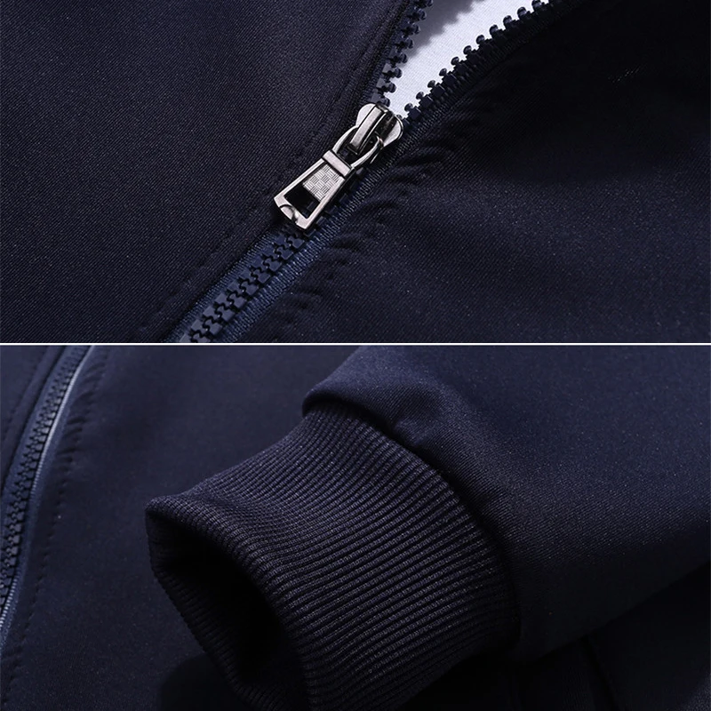 

New Men's Set Spring Autumn Man Sportswear 2 Piece Sets Sports Suit Jacket+Pant Sweatsuit Male Tracksuit Asia Size L-4XL